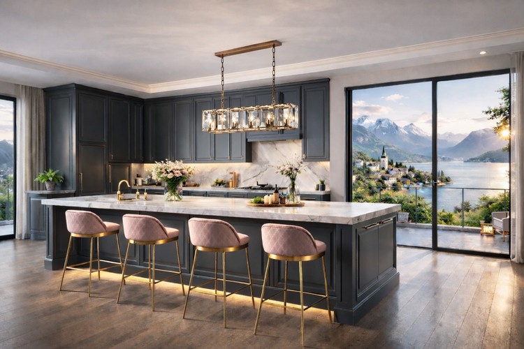 Long Pendant Lamp with Clearly Glass in Red Copper Finish Long Pendant Lamp with Clearly Glass in Red Copper Finish