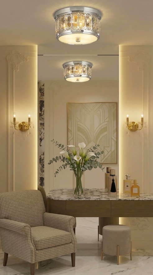 Vanity area Crystal Ceiling lighting Vanity area Crystal Ceiling lighting