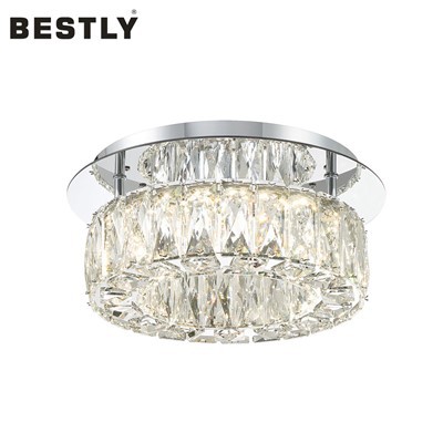 Rund kristall infälld taklampa